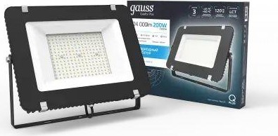 Прожектор GAUSS Qplus 200w 24000lm 6500k 175-265v ip65 черный led 613100200 - изображение 2
