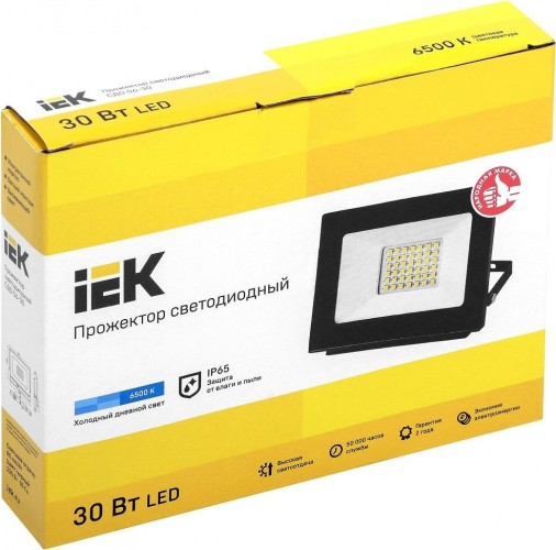 Прожектор IEK СДО 06-30 IP65 6500K черный LPDO601-30-65-K02 - изображение 2