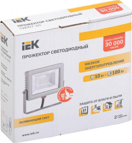 Прожектор IEK СДО 07-10 IP65 6500K серый LPDO701-10-K03 - изображение 2