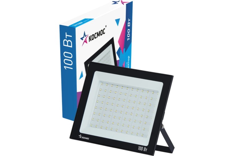 Прожектор светодиодный КОСМОС K_PR5_LED_100, 8000Лм, IP65, 6500K Super-Slim K_PR5_LED_100