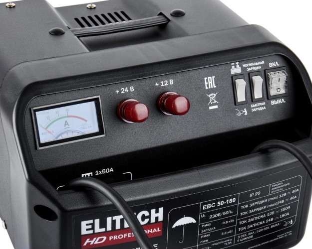 Пускозарядное устройство ELITECH EBC 50/180 HD 206814 - изображение 5
