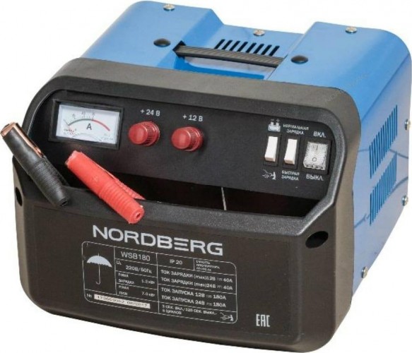 Пускозарядное устройство NORDBERG WSB180 12/24v макс ток 180А ЦБ-00002163