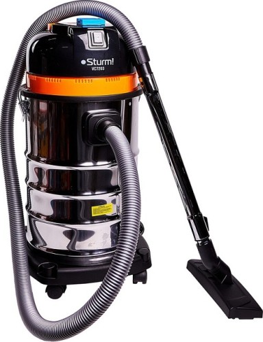 Пылесос для строительных работ Sturm VC7203 промышленный 1600вт,объем 30л,элект.розетка 2квт