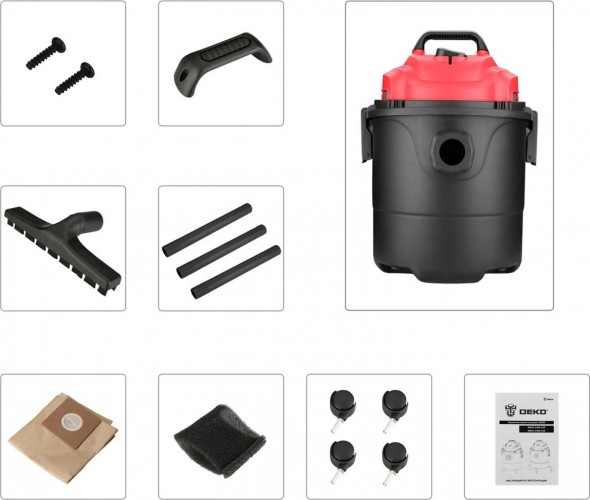 Пылесос для строительных работ DEKO DKVC-1400-15P 015-0033 - изображение 4