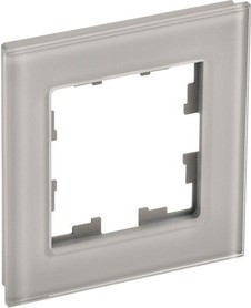 Рамка IEK BRITE 1 -местная РУ-1-2-БрД стекло дымчат. BR-M12-G-K30