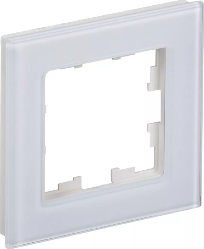 Рамка IEK BRITE 1 -местная РУ-1-2-БрБ стекло белая BR-M12-G-K01