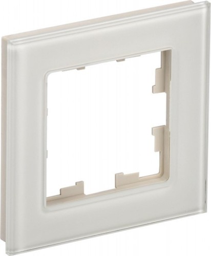 Рамка IEK BRITE 1 -местная РУ-1-2-БрВа стекло ваниль BR-M12-G-K10