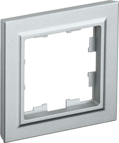 Рамка IEK BRITE 1 -местная РУ-1-1-БрА металл алюм BR-M12-M-K47