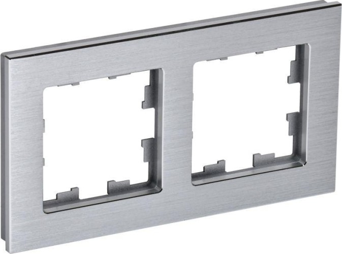 Рамка IEK BRITE 2 -местная РУ-2-1-БрА металл алюм BR-M22-M-K47