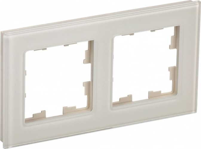 Рамка IEK BRITE 2 -местная РУ-2-2-БрВа стекло ваниль BR-M22-G-K10