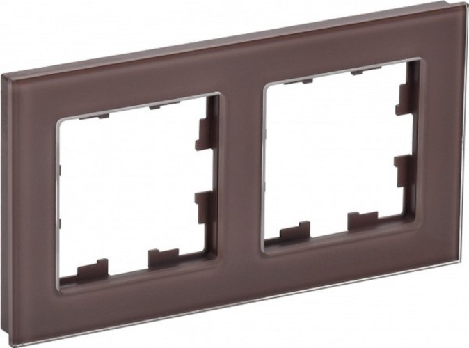 Рамка IEK BRITE 2 -местная РУ-2-2-БрТБ стекло темн.бронза BR-M22-G-K45
