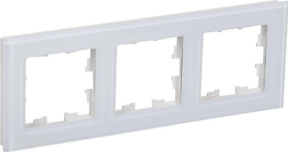 Рамка IEK BRITE 3 -местная РУ-3-2-БрБ стекло бел BR-M32-G-K01