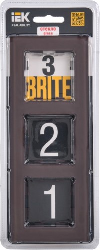 Рамка IEK BRITE 3 -местная РУ-3-2-БрТБ стекло тем. бронза BR-M32-G-K45 - изображение 2