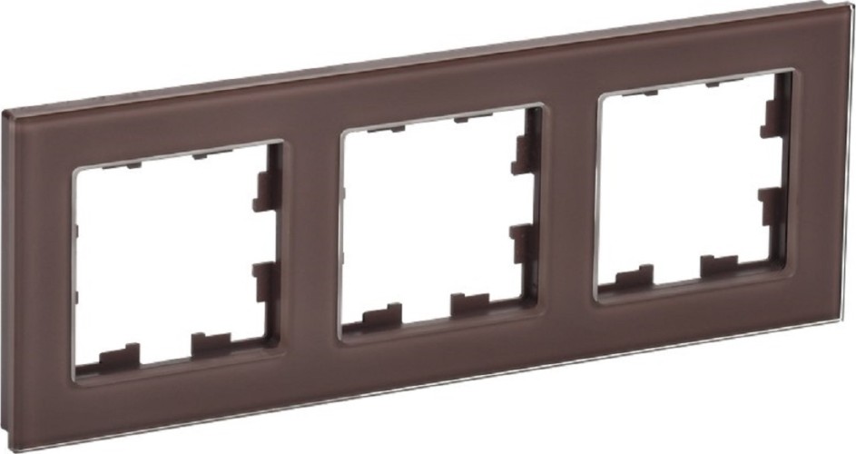 Рамка IEK BRITE 3 -местная РУ-3-2-БрТБ стекло тем. бронза BR-M32-G-K45 - изображение 3