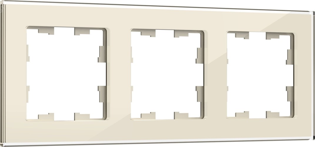 Рамка IEK BRITE 3 -местная РУ-3-2-БрВа стекло ваниль BR-M32-G-K10