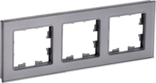 Рамка IEK BRITE 3 -местная РУ-3-2-БрД стекло дым BR-M32-G-K30