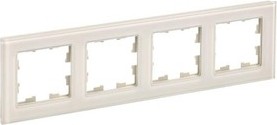 Рамка IEK BRITE 4 -местная РУ-4-2-БрВа стекло ваниль BR-M42-G-K10