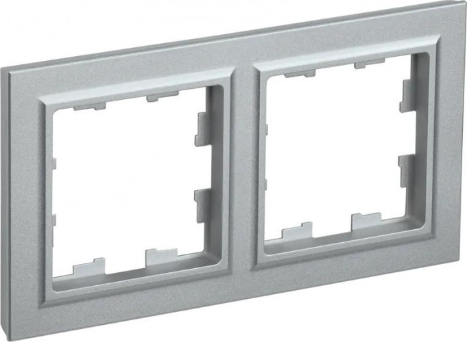 Рамка IEK BRITE РУ-2 2-м алюм. BR-M22-K47