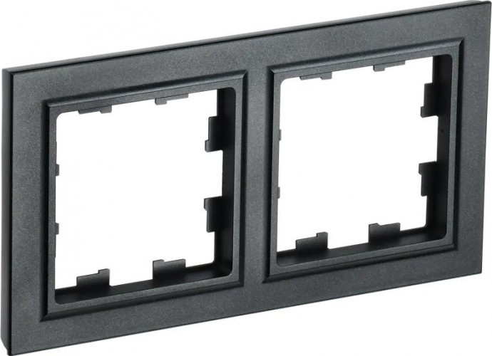 Рамка IEK BRITE РУ-2 2-м черная BR-M22-K02