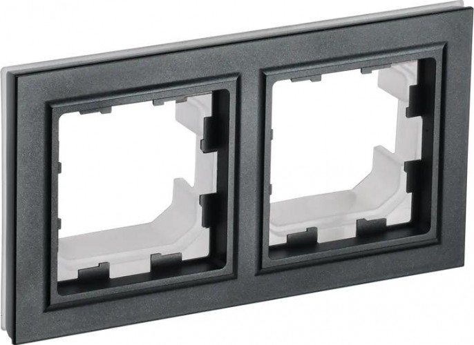 Рамка IEK BRITE РУ-2 2-м ip44 черная BR-M22-44-K02