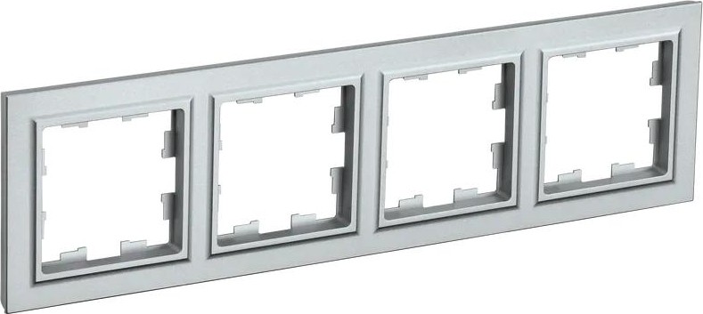 Рамка IEK BRITE РУ-4 4-м алюм. BR-M42-K47