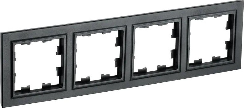 Рамка IEK BRITE РУ-4 4-м черная BR-M42-K02