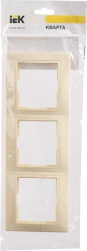 Рамка IEK Кварта РГ-3 3-м горизонт. крем. EMK30-K33-DM - изображение 2