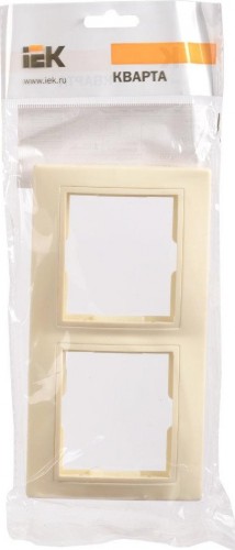 Рамка IEK Кварта РГ-4 2-м горизонт. крем. EMK20-K33-DM - изображение 2