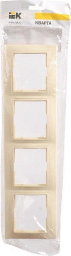 Рамка IEK Кварта РГ-4 4-м горизонт. крем. EMK40-K33-DM - изображение 2