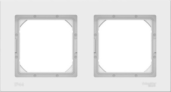 Рамка Systeme Electric AtlasDesign 2-м Aqua ip44 белая ATN440102 ATN440102 - изображение 2