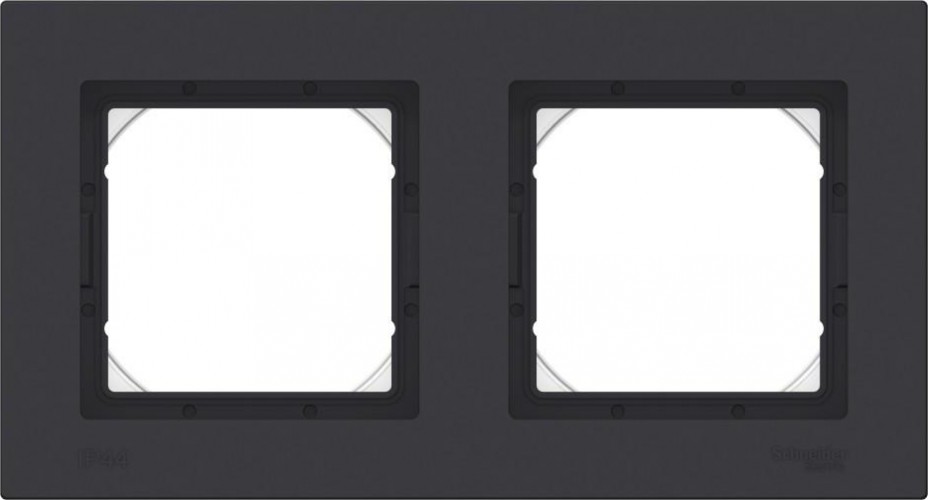 Рамка Systeme Electric AtlasDesign 2-м Aqua ip44 карбон ATN441002 ATN441002 - изображение 2