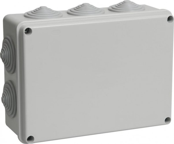 Распаячная коробка IEK КМ41244 оп 190х140х70 ip55 ral7035 (10 гермовводов) UKO11-190-140-070-K41-55