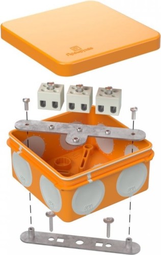 Распаячная коробка ПРОМРУКАВ 60-0210-FR2.5-6  Е15-Е120 80х80х40 огнестойкая для О/П 60-0210-FR2.5-6