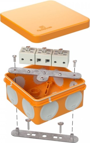 Распаячная коробка ПРОМРУКАВ 60-0210-FR6.0-6  Е15-Е120 80х80х40 огнестойкая для О/П 60-0210-FR6.0-6