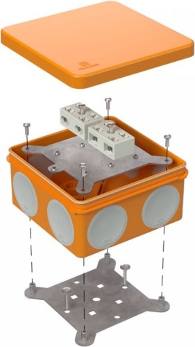 Распаячная коробка ПРОМРУКАВ 60-0300-FR6.0-4-4-Р  Е15-Е60 100х100х50 огнестойкая для О/П 60-0300-FR6.0-4-4-Р