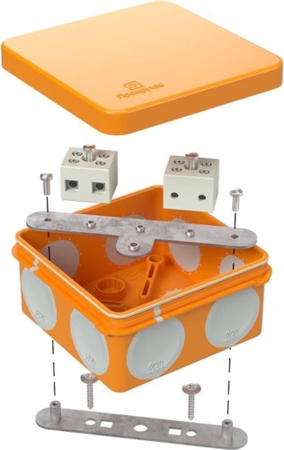 Распаячная коробка ПРОМРУКАВ 60-0210-FR6.0-4  Е15-Е120 80х80х40 огнестойкая для О/П 60-0210-FR6.0-4