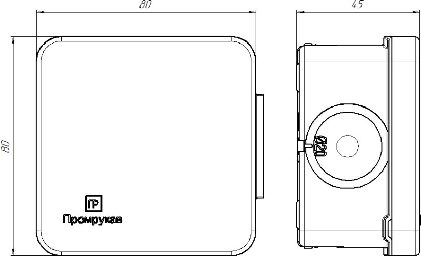 Распаячная коробка ПРОМРУКАВ 60-0200-9005 для прямого монтажа (HF) 70х70х40 - изображение 2