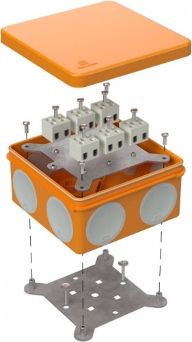 Распаячная коробка ПРОМРУКАВ 60-0300-FR2.5-12  Е15-Е120 100х100х50 огнестойкая для О/П 60-0300-FR2.5-12