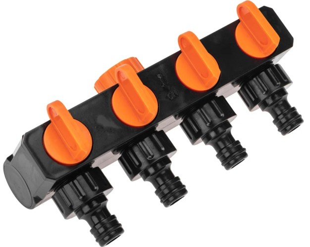 Распределитель ЧЕТЫРЕ СЕЗОНА 62-0225 для шланга на 4 канала 1/2"-3/4" - изображение 2