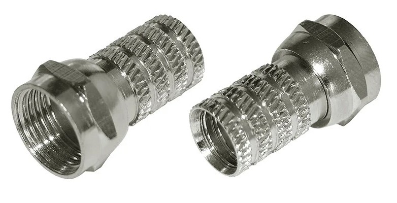 Разъем антенный REXANT 06-0004-A2 штекер F, для кабеля RG-6, (2 шт) никель