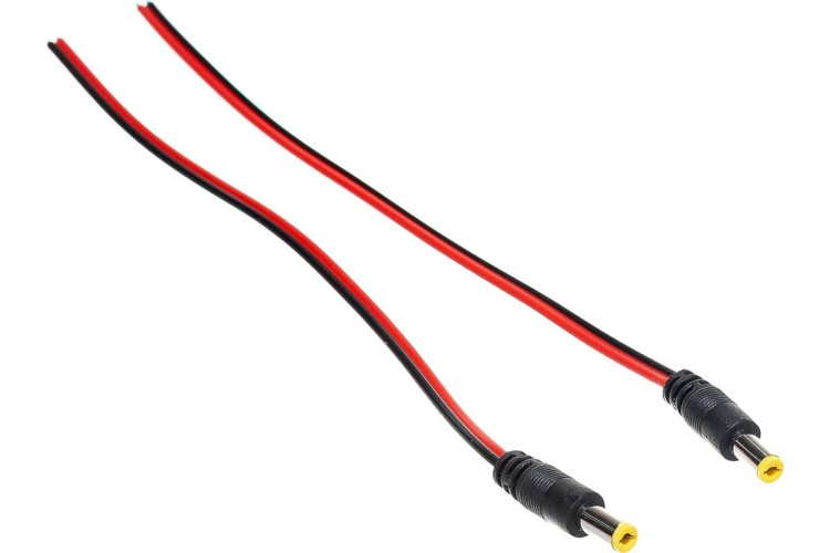 Разъем питания REXANT 14-0313 ( уп. 50 штук ) штекер 2.1х5.5x10мм с проводом 20см 14-0313