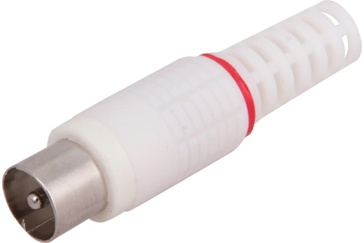 Разъем Proconnect 05-2041-2 ( уп 100 шт ) штекер TV без пайки, белый 05-2041-2