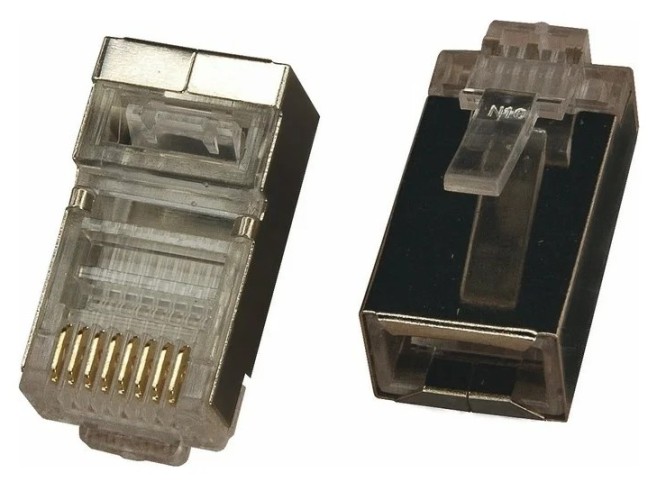 Разъем REXANT 05-1023 ( уп 100 шт ) RJ-45(8P8C) под витую пару, F/UTP, CAT 5e 05-1023