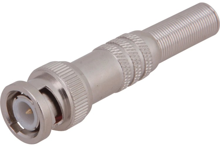 Разъем REXANT 05-3075 ( уп. 50 штук ) штекер BNC под пайку с пружиной металл  05-3075