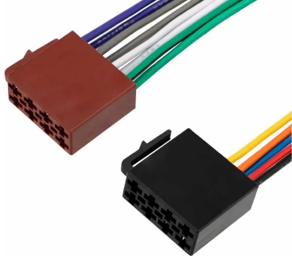 Разъем REXANT 06-0127-C для автомагнитолы "Евро" ISO, 2 гнезда, (1шт.)