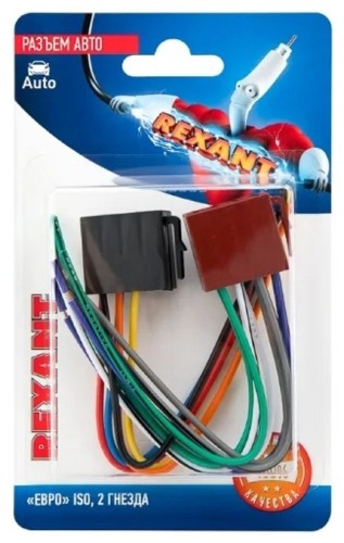 Разъем REXANT 06-0127-C для автомагнитолы "Евро" ISO, 2 гнезда, (1шт.) - изображение 2