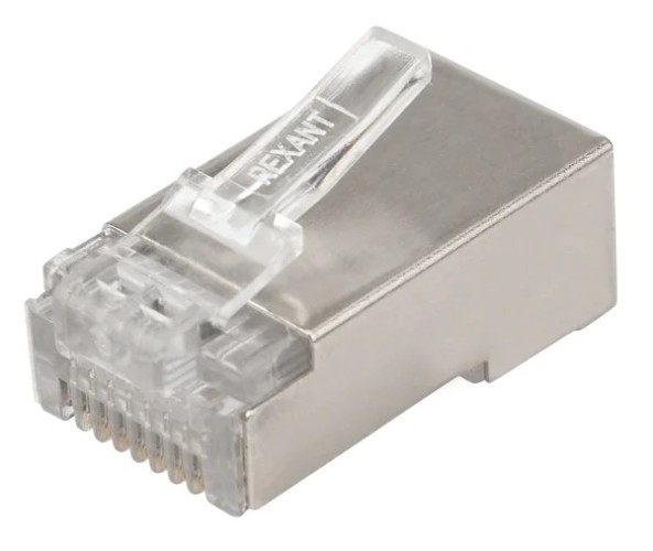 Разъем сетевой REXANT 06-0082-A10 LAN на кабель, штекер 8Р8С (RJ-45) под обжим, 10шт