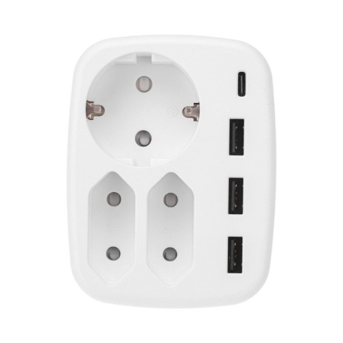 Разветвитель REXANT 11-1250 16A + 2х2,5A с/з + 3хUSB-A 2,4A + USB Type-C 3A, б - изображение 3