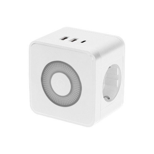 Разветвитель REXANT 11-1251 Куб 16A с/з + 2хUSB-A 2,4A + USB Type-C 3A с ночно