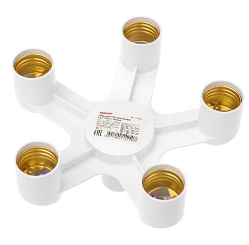 Разветвитель цокольный REXANT 11-8865 Е27-5хЕ27 белый